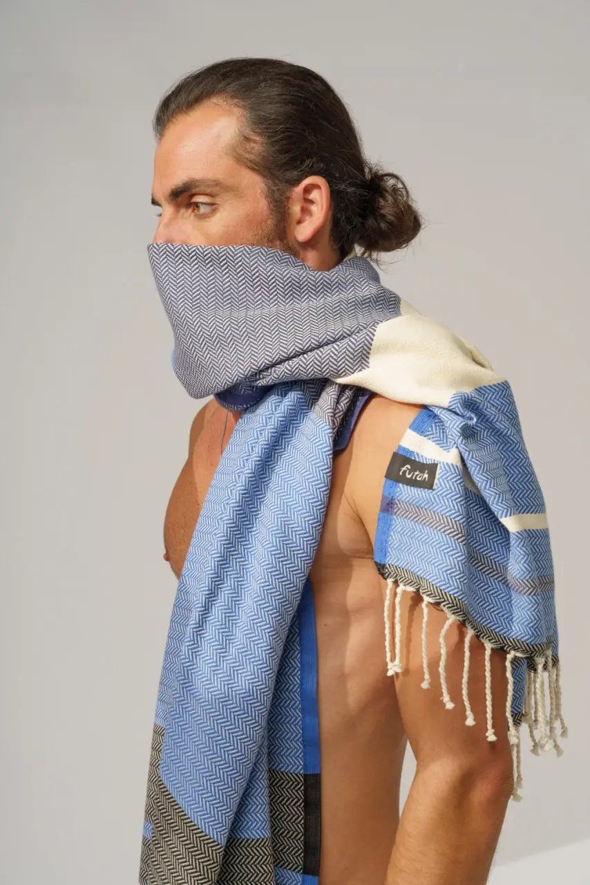 Futah - Papua Blue Beach Towel (5)