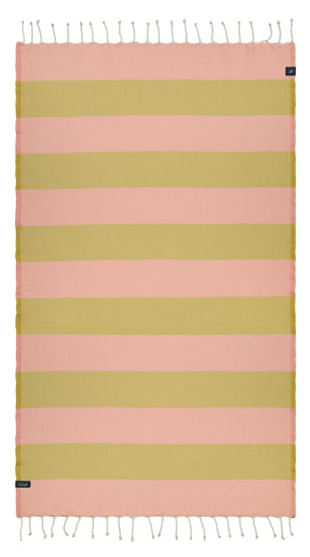 Bedu Coral & Mustard Beach Towel