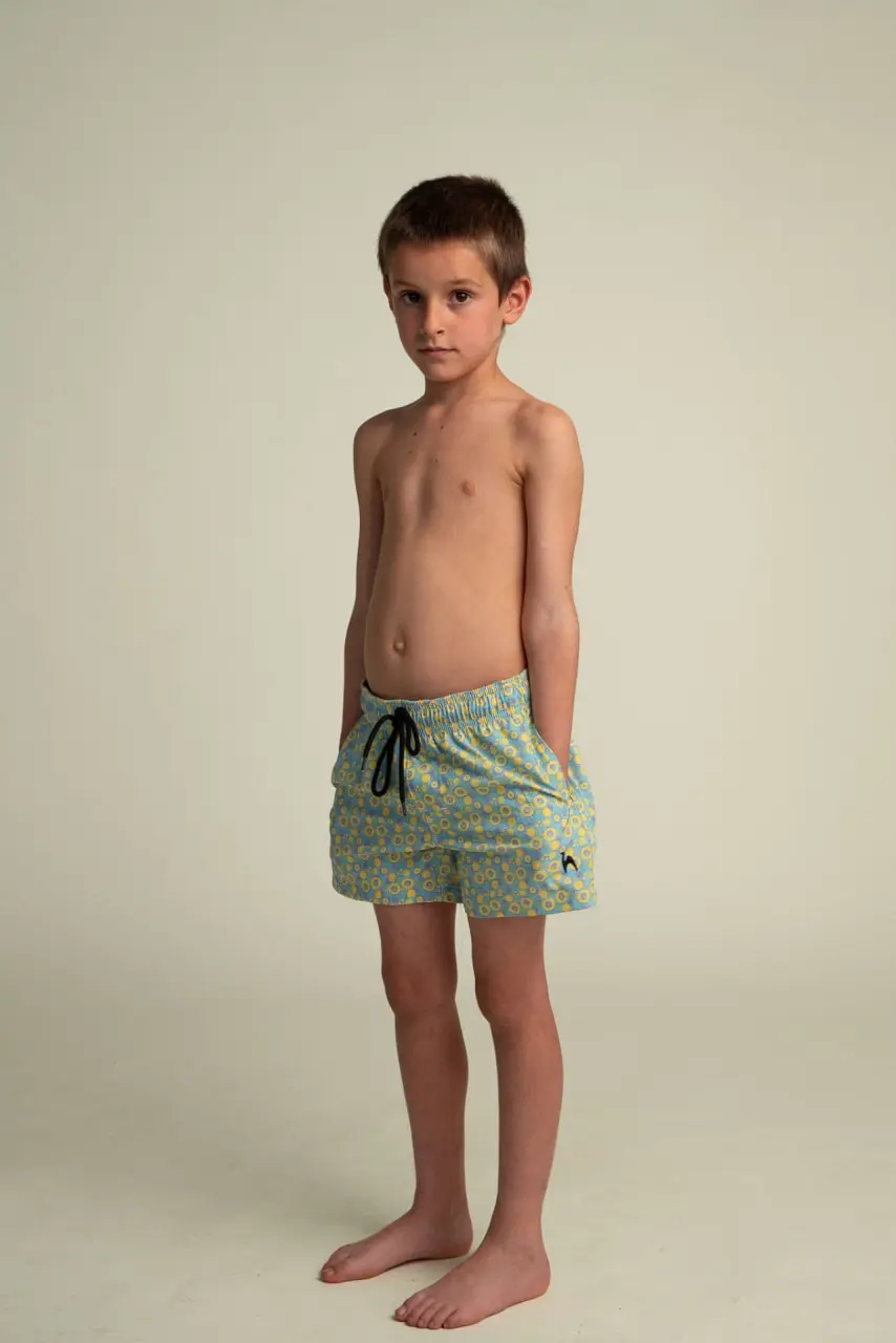 Futah - Vortex Yellow & Water Kids Swimshorts (1)