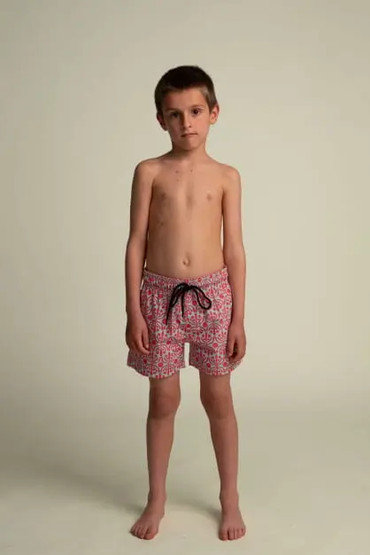Flora Aquatic & Red Kids Swimshorts