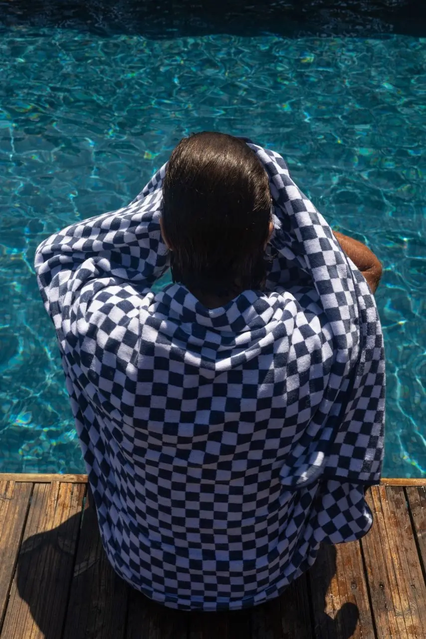 Futah - Chess Blue Terry Towel (2)