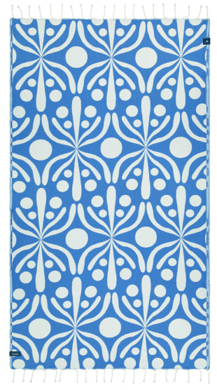 Flora Blue & White Beach Towel (2)