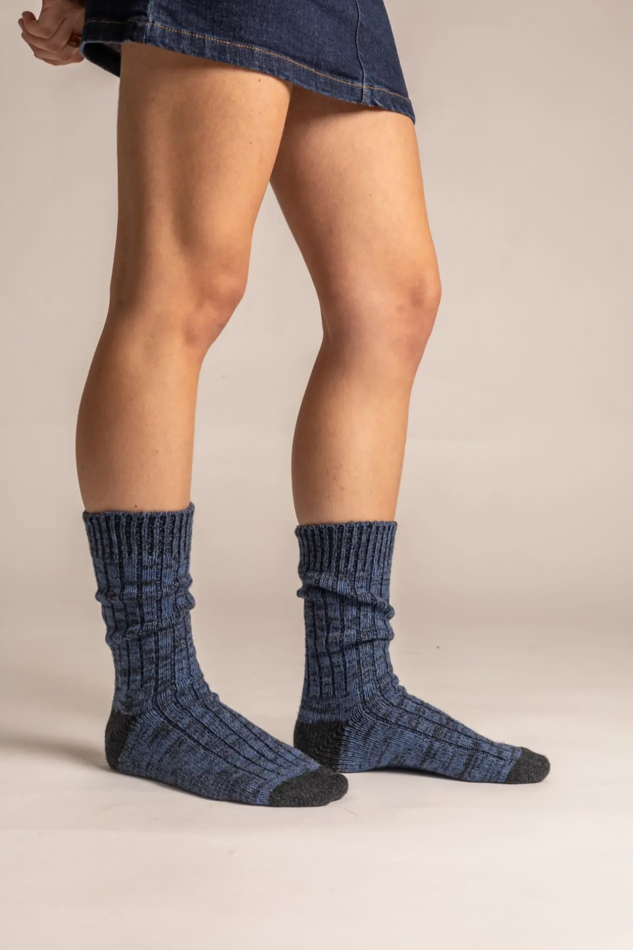 Futah - Cashmere & Wool Blue Socks (5)